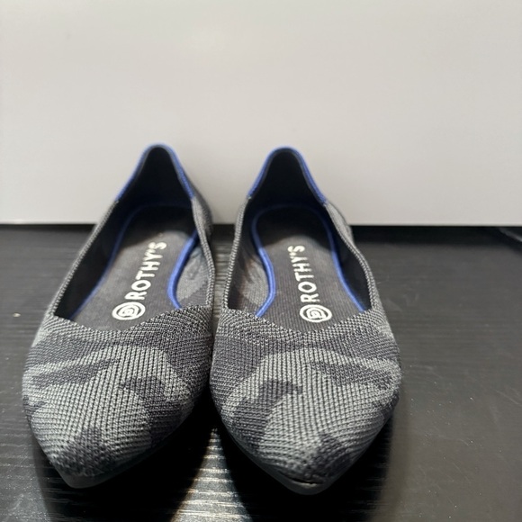 Rothy’s Retired The Point Gray Camo Pointed Toe Knit Ballet Flats - Picture 1 of 8